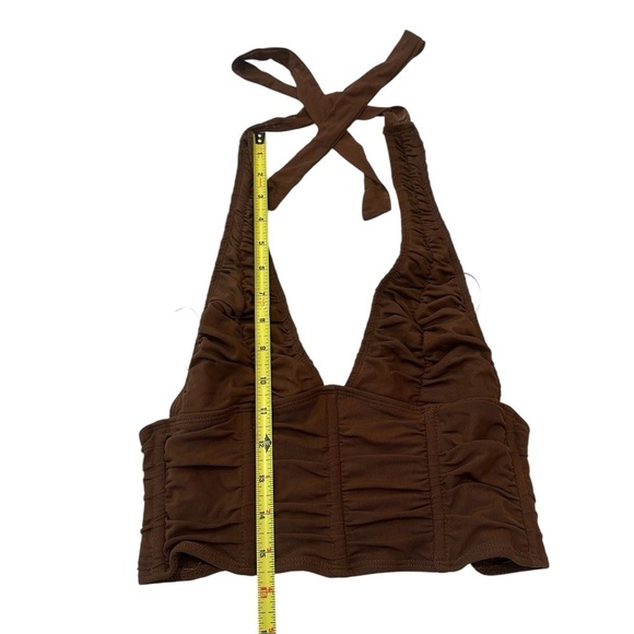 Edikted Brown Mesh Halter Corset Crop Top XS - Picture 7 of 10